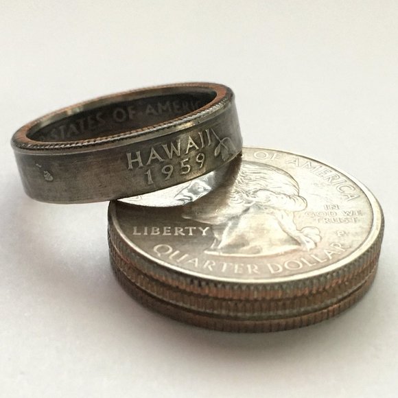 Tampa Coin Rings Jewelry - 2008 Hawaii State Quarter Coin Ring SEALED Gothic